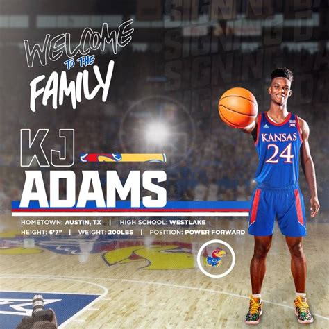 Kj adams basketball - LAWRENCE, Kan. - Kansas men's basketball signed forward KJ Adams to National Letters of Intent KU head coach Bill Self announced Thursday. Adams will be a freshman at KU for the 2021-22 season. "KJ is a jack of all trades. I think KJ is a big guard that can play inside. He's definitely strong enough.